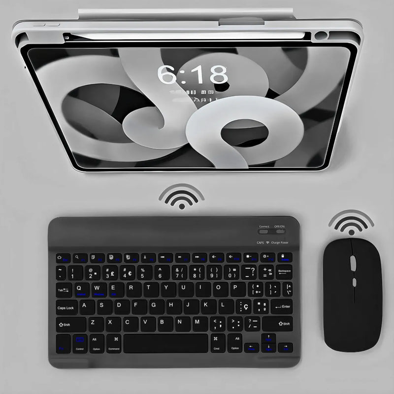 Teclado Sem Fio Bluetooth Recarregável Com Mouse